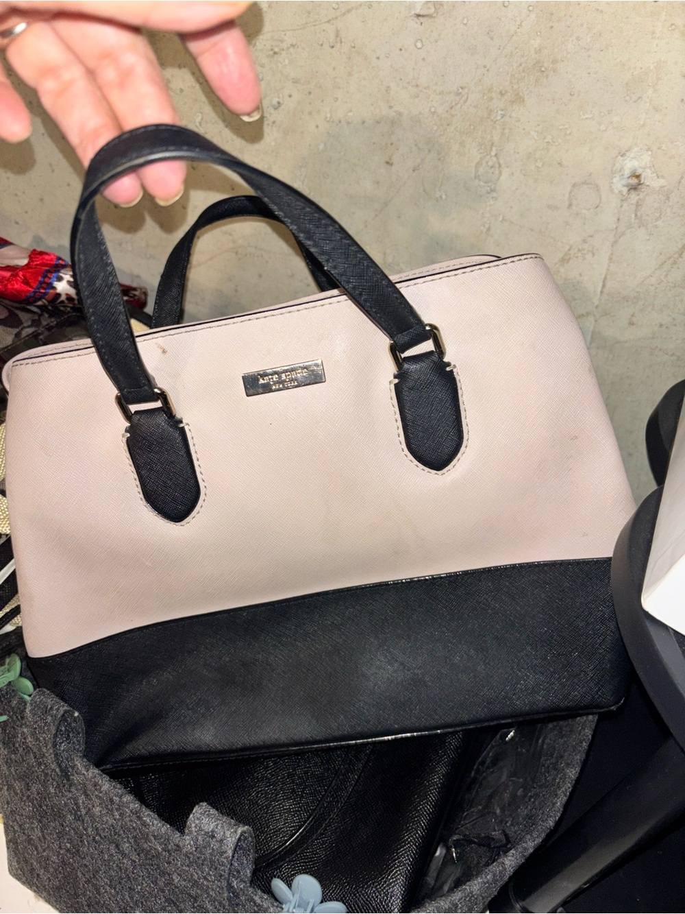 kate spade Two-Tone Blush Pink and Black Satchel